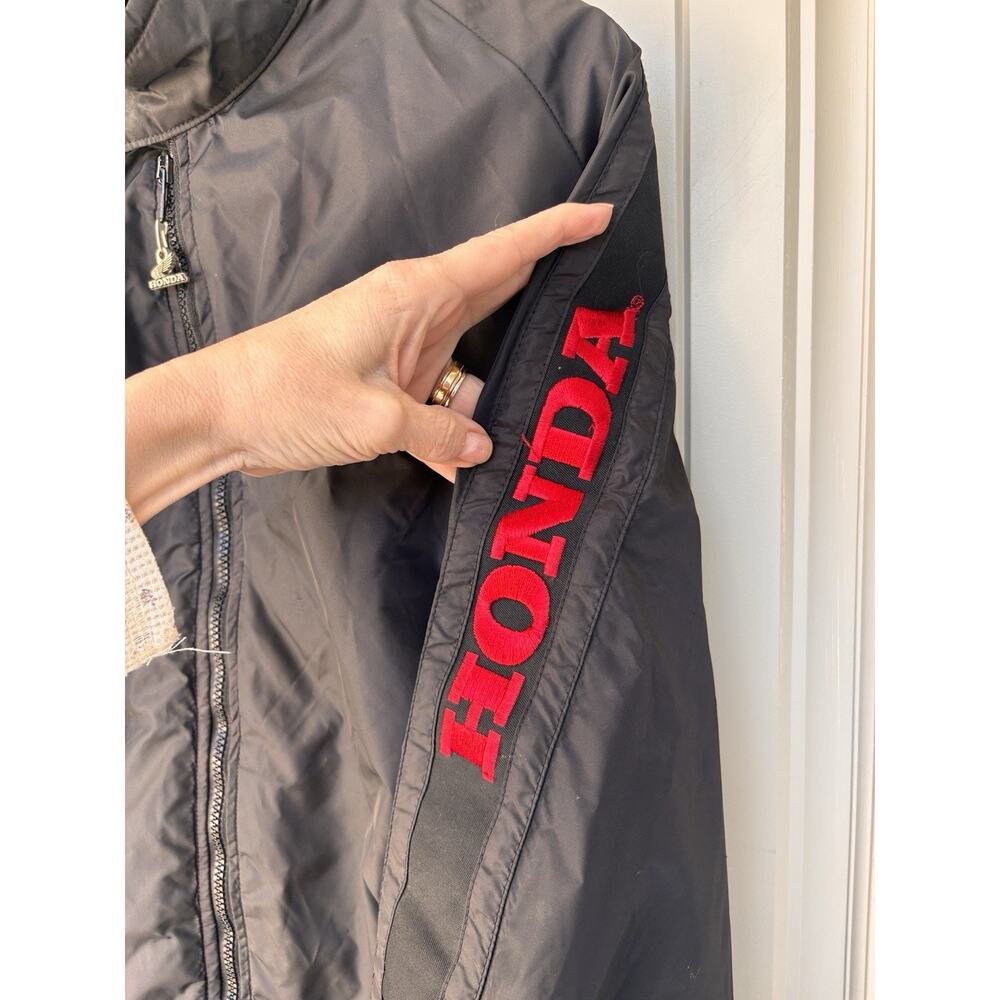 Hondaline Honda OEM VTG 70s 80s Black Red Biker Bomber Jacket Windbreaker XXL - Picture 6 of 12